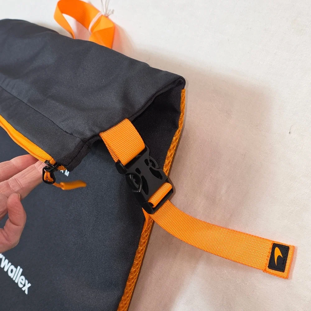 McLaren‎ Formula 1 Team Airwallex Backpack Grey Orange Roll Top Racing Bag NEW